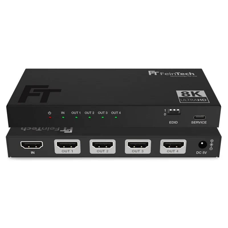 SP410 HDMI 2.1 Splitter 1 In 4 Out für 8K 60Hz und 4K 240Hz (DSC) mit Downscaler