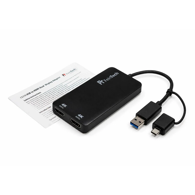 CX210 USB auf HDMI Adapter für 2 Monitore mit 2x 4K 60Hz und DisplayLink