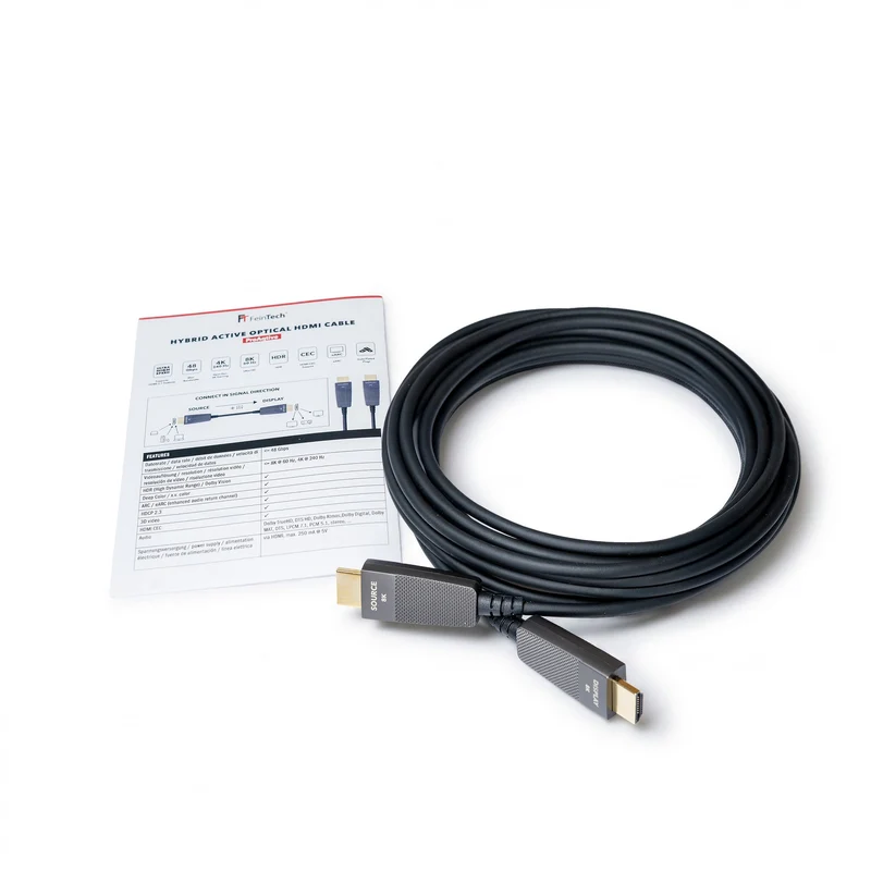 ProAqtive HDMI Glasfaser-Hybridkabel 48 Gbit/s für 8K 60Hz und 4K 240Hz mit HDMI 2.1 Unterstützung, eARC und CEC