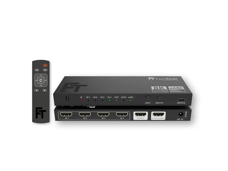 AX340 HDMI 2.1 eARC Pass Switch 4 In 1 Out für eARC-Soundbar | 4K 120Hz | eARC