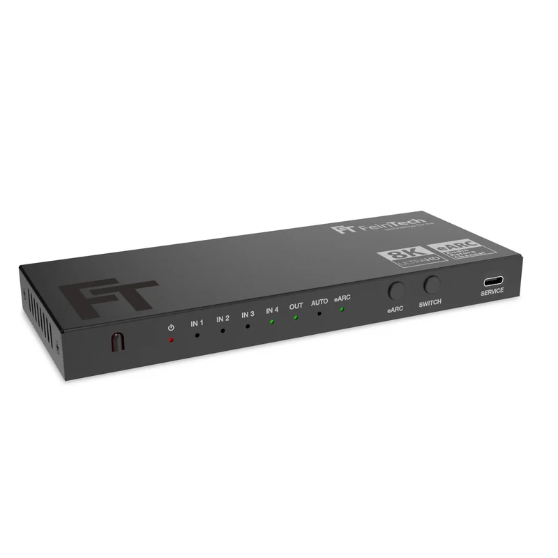 AX340 HDMI 2.1 eARC Pass Switch 4 In 1 Out für eARC-Soundbar | 4K 120Hz | eARC
