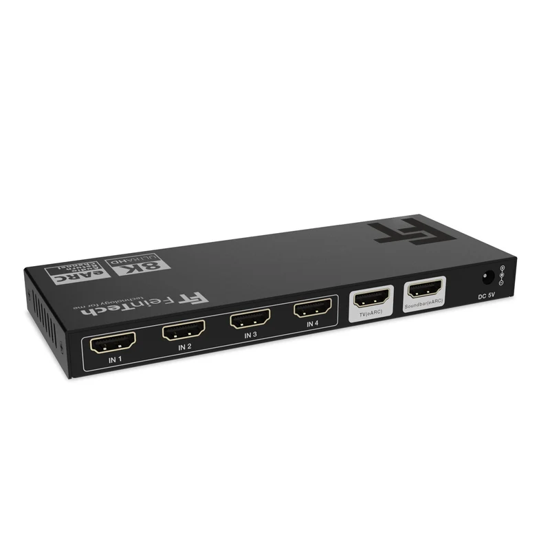 AX340 HDMI 2.1 eARC Pass Switch 4 In 1 Out für eARC-Soundbar | 4K 120Hz | eARC