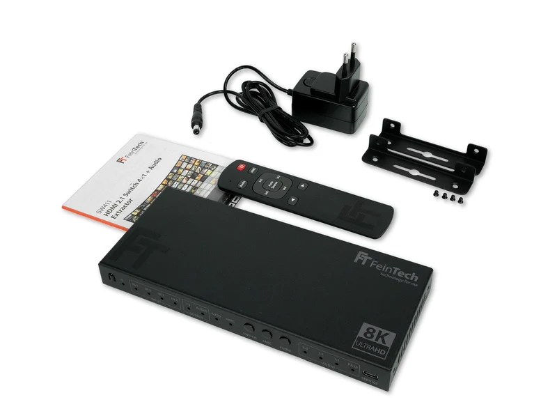 SW411 HDMI 2.1 Switch 4 In 1 Out mit HDMI Audio Extractor (HDMI-Audio, Toslink, AUX) | 4K 120Hz | eARC