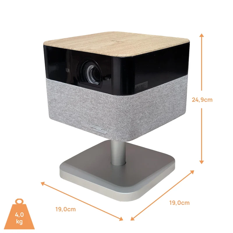 Epson Lifestudio Flex EF-72 tragbarer 4K Smart-Projektor mit Sound by Bose, Google TV und verstellbarem Stand, Eiche - B-Ware Gold