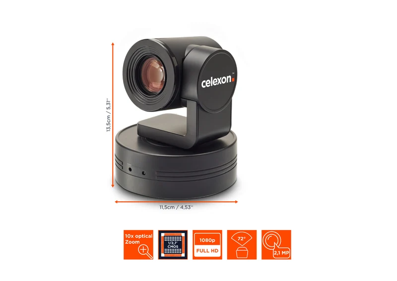 celexon PTZ Kamera Full HD Videokonferenzsystem VKS2040 mit 1920 x 1080 Full HD, 2,1 MP, 30 fps & 72°