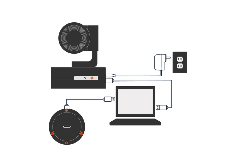 celexon PTZ Kamera Full HD Videokonferenzsystem VKS2040 mit 1920 x 1080 Full HD, 2,1 MP, 30 fps & 72°
