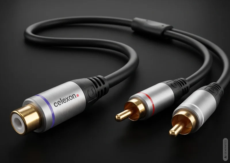 celexon 2x Cinch auf Cinch M/F Audioadapter 0,25m - Professional Line