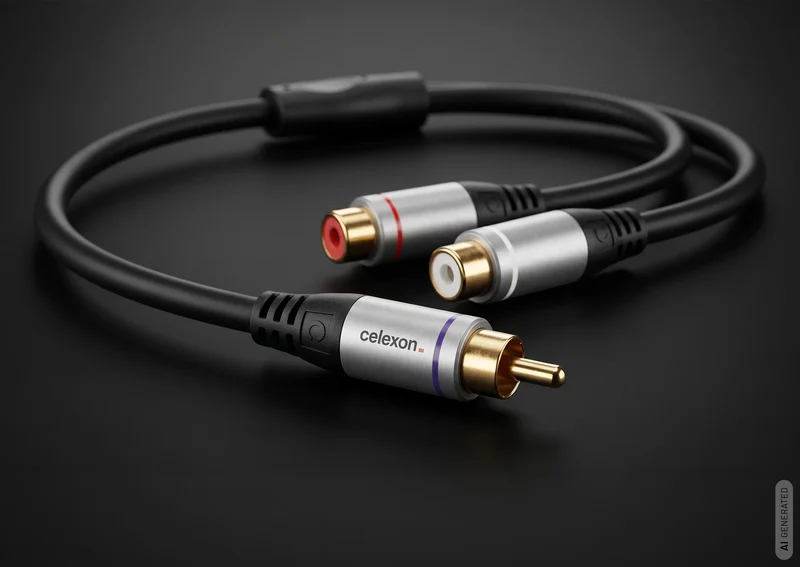 celexon Cinch auf 2x Cinch M/F Audioadapter 0,25m- Professional Line
