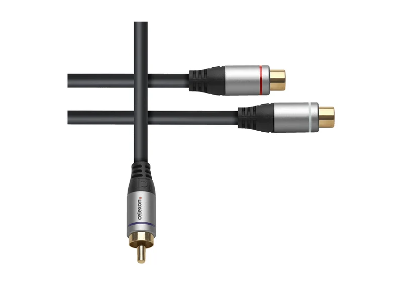 celexon Cinch auf 2x Cinch M/F Audioadapter 0,25m- Professional Line
