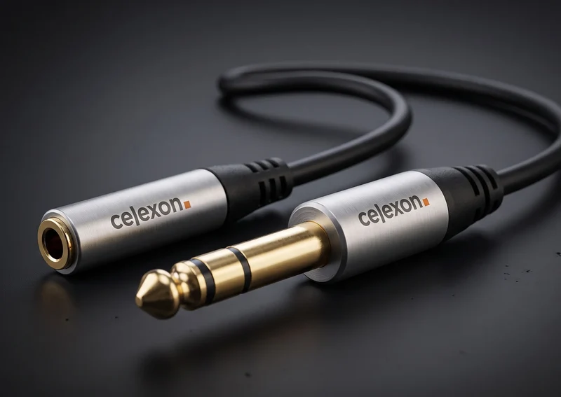celexon 6,3mm Stereo Klinke auf 3,5mm Stereo Klinke M/F Audioadapter 0,25m- Professional Line