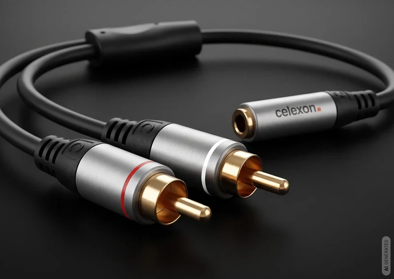 celexon 2x Cinch auf 3,5mm Stereo Klinke M/F Audioadapter 0,25m - Professional Line