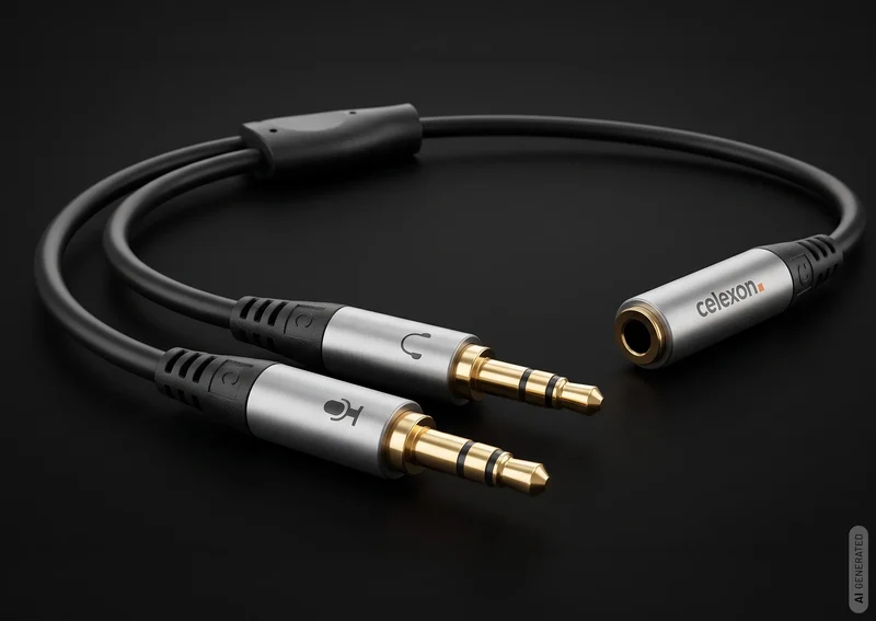 celexon 2x 3,5mm Stereo Klinke auf 3,5mm Stereo Klinke M/F Audioadapter 0,25m - Professional Line