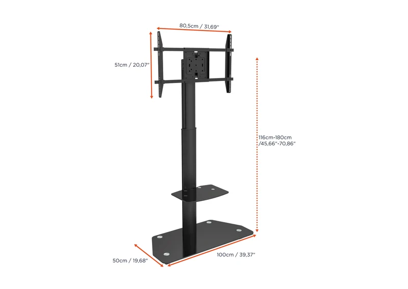 celexon Professional höhenverstellbarer Display Rollwagen Adjust-3270MP Portrait