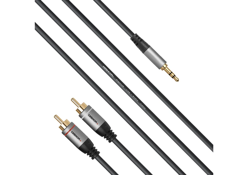 celexon 2x Cinch auf 3,5mm Stereo Klinke Audiokabel - Professional Line