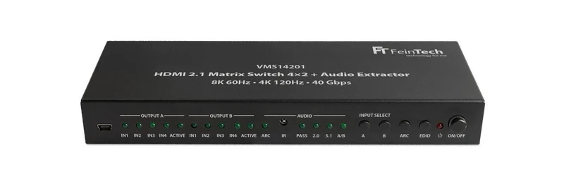 FeinTech VMS14201 HDMI 2.1 Matrix Switch 4x2 mit Audio Extractor