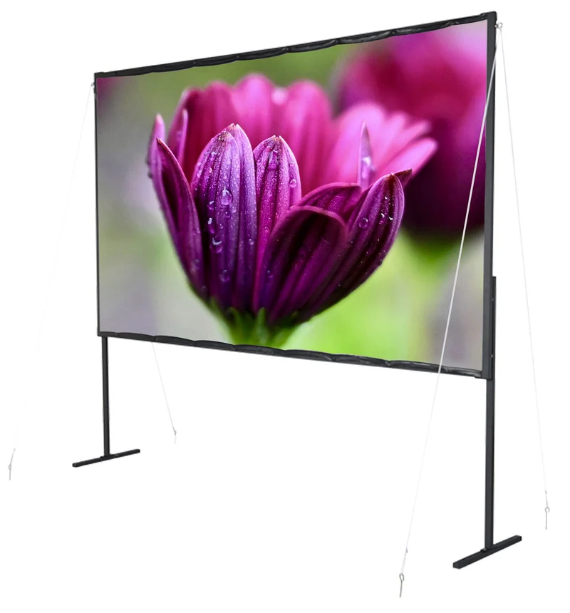 celexon basic line Faltrahmenleinwand 16:9, 100" - Rahmen-Leinwand, Heimkino- und Outdoor-Leinwand, Full-HD mit 3cm Maskierung - 221x124cm, Gain 0,9