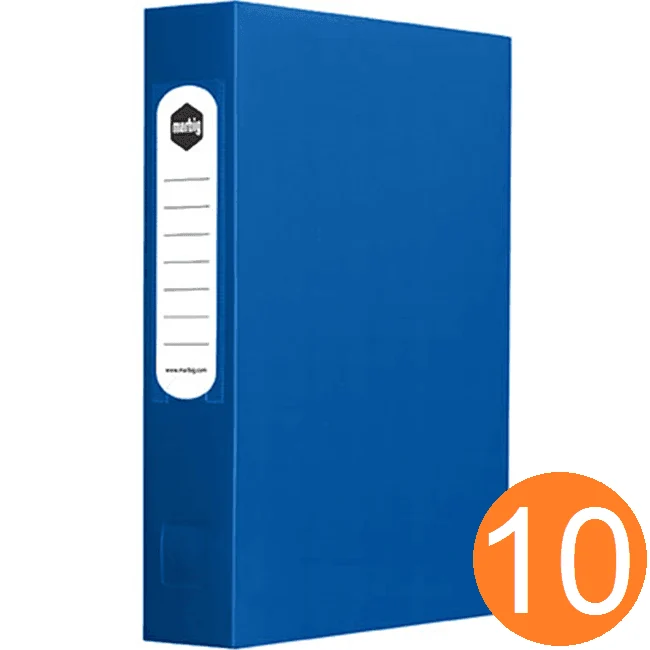 Marbig Box File Button Closure 60mm A4 Blue Box 10