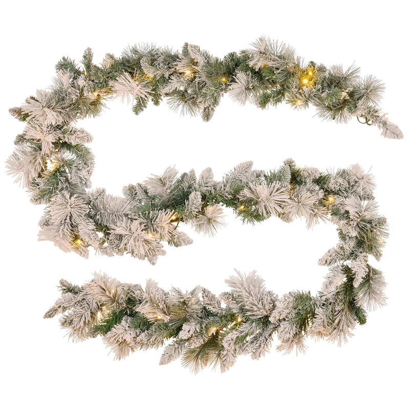 Christabelle 2.7m Snowy Christmas Garland with LED Lights