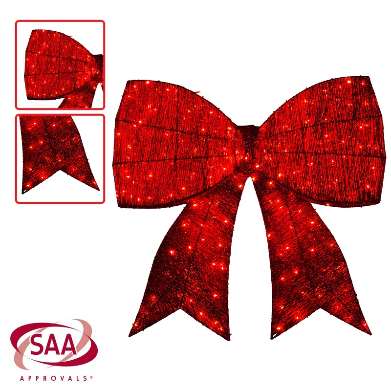 Christabelle Christmas Display Bow 91cm with LED and Twinkle Lights 5 Functions