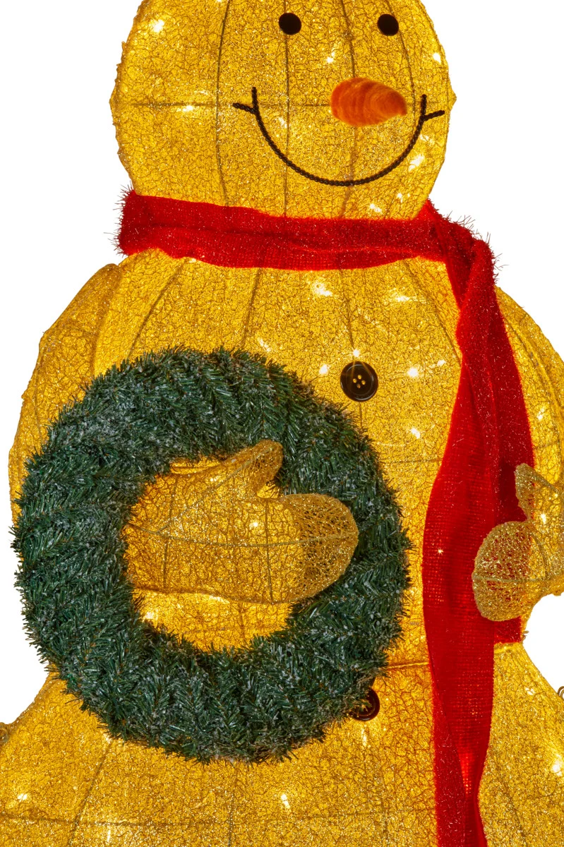 Christabelle 150cm Gold Outdoor Christmas Snowman with Lights
