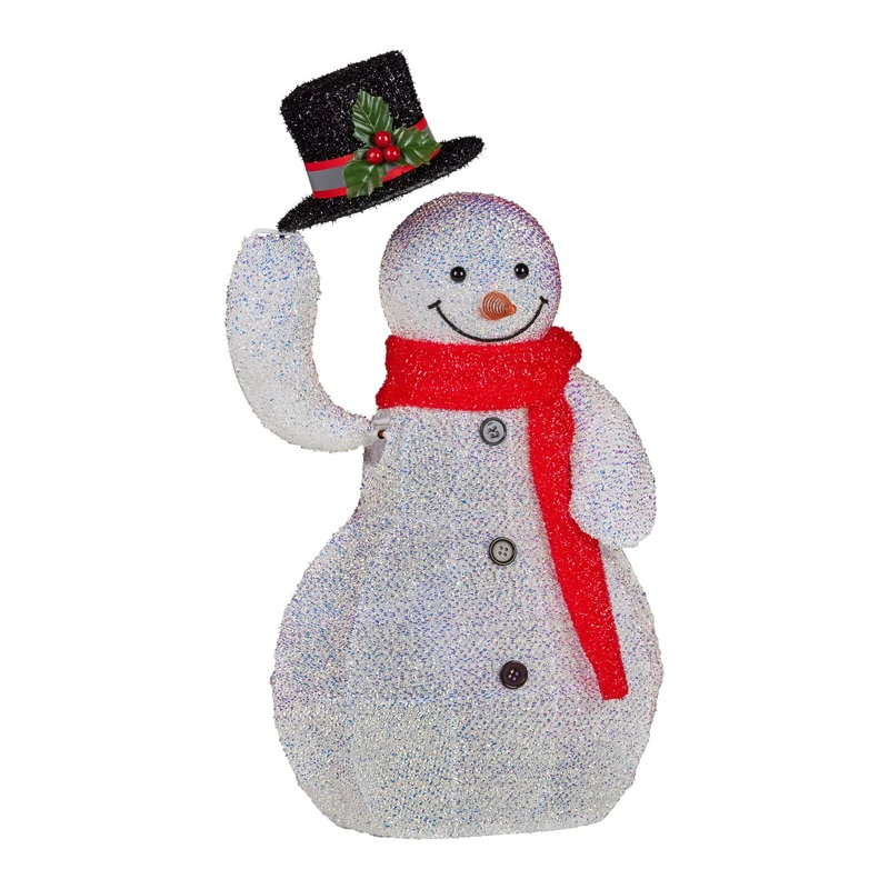 Christabelle 51cm Animated Snowman Christmas Display Multi-Colour LED Lights Xmas Decoration