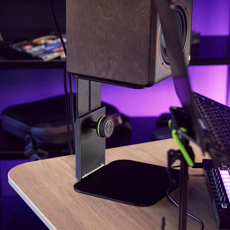 Gravity SP3102CB Compact 25cm Table Stand Storage Mount For Studio Monitor Black