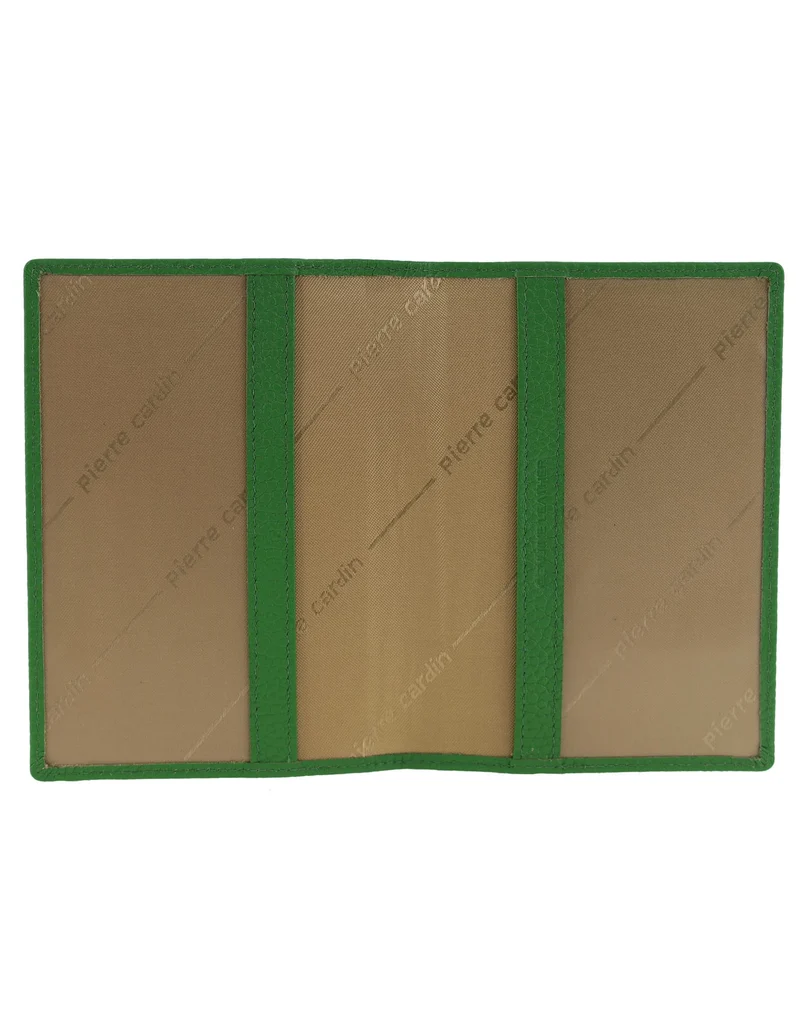 Pierre Cardin Leather Passport Holder/Cover Protected RFID Wallet Jade