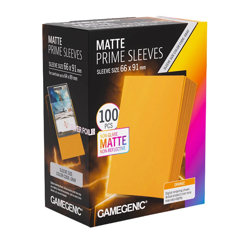 Gamegenic Matte Prime Card Sleeves Orange (66mm x 91mm) (100 Sleeves Per Pack)