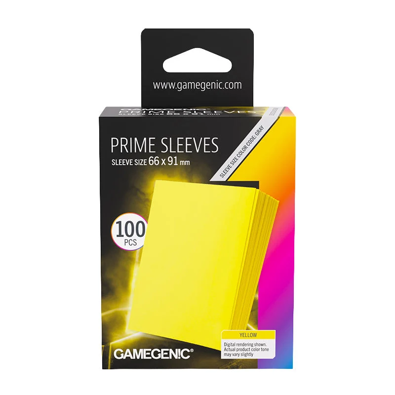 Gamegenic Prime Card Sleeves Yellow (66mm x 91mm) (100 Sleeves Per Pack)