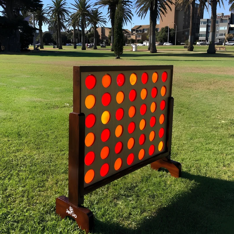 Jenjo Games Mega 4 Hardwood Connect Four Game Set - 75x79cm