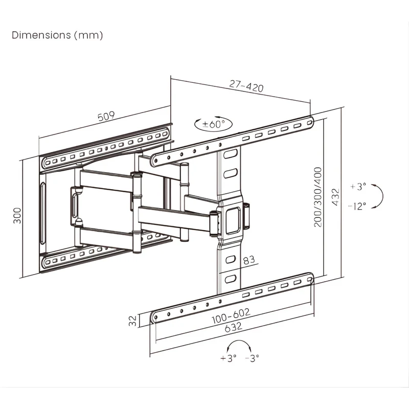 EzyMount EFM5600B Full-motion TV Wall Mount (43"-80")