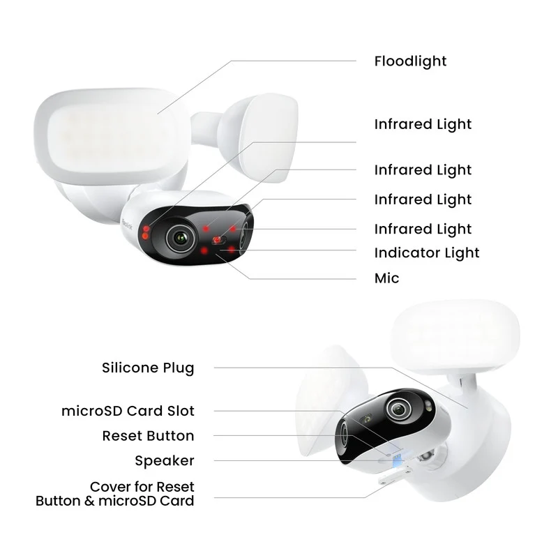 Reolink PoE Security Camera Elite Pro Floodlight PoE 16MP Dual Lens Smart Detection
