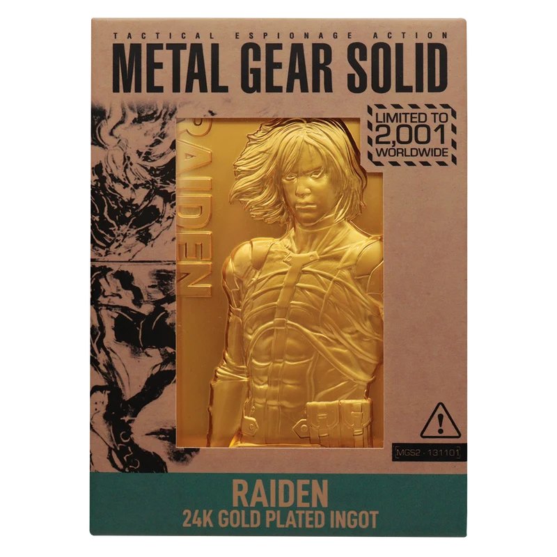 Fanattik Limited Edition Metal Gear Solid 2 24k Gold Plated Raiden Ingot
