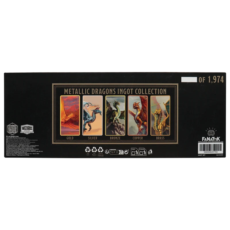 Fanattik Limited Edition Dungeons & Dragons - Metallic Dragons 5 Piece Ingot Set