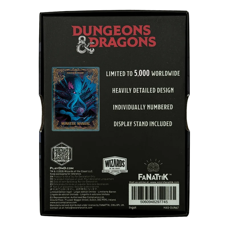 Fanattik Limited Edition Dungeons & Dragons - Monster Manual Alternate Cover Ingot