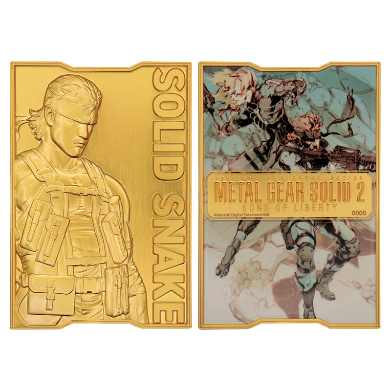 Fanattik Limited Edition Metal Gear Solid 2 24k Gold Plated Snake Ingot