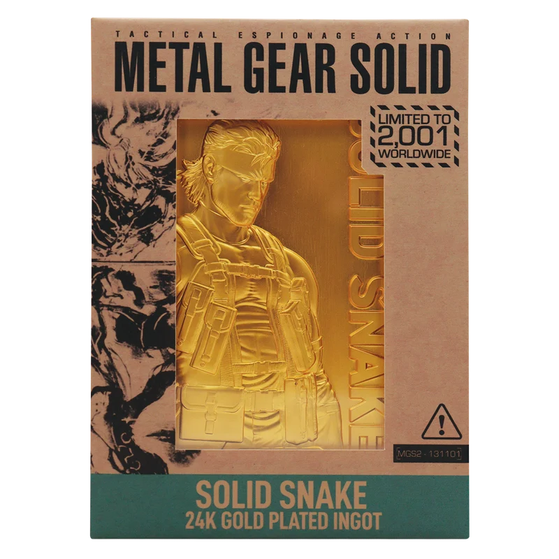 Fanattik Limited Edition Metal Gear Solid 2 24k Gold Plated Snake Ingot