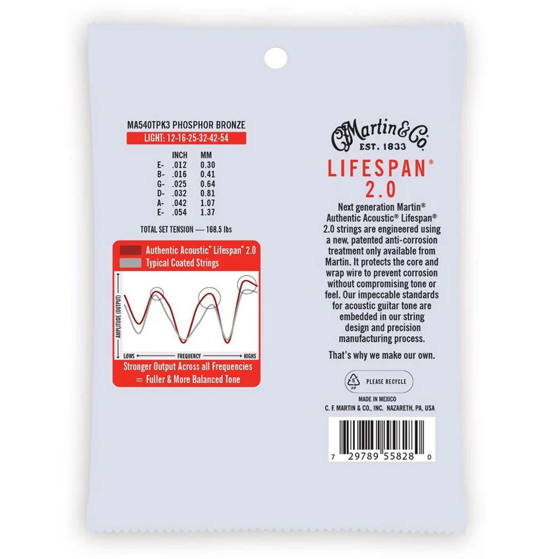 Martin MA540TPK3 Phosphor Bronze Strings Light (3pack)