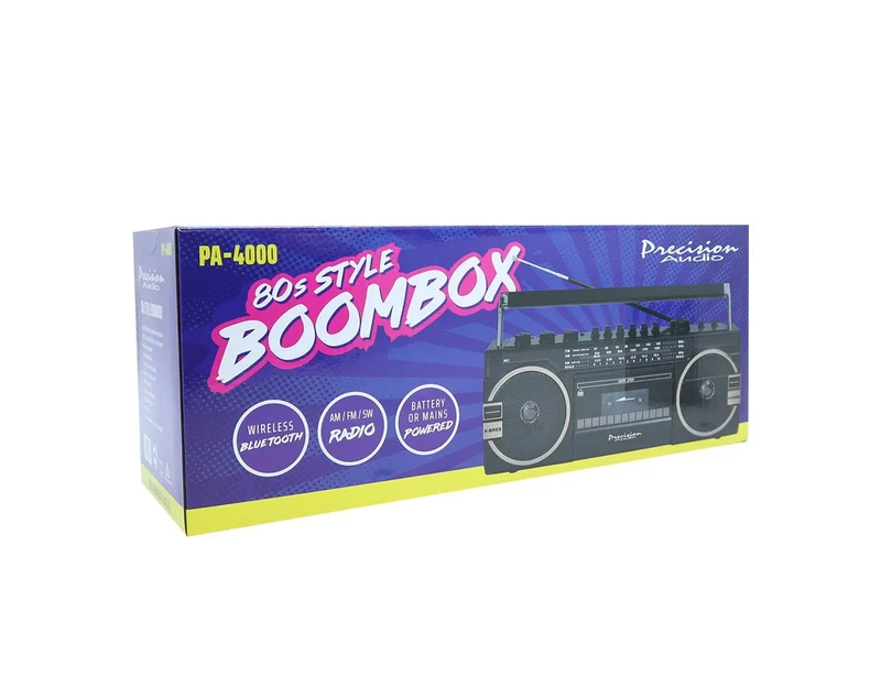 Precision Audio PA-4000 Portable Bluetooth Cassette Player (Black)