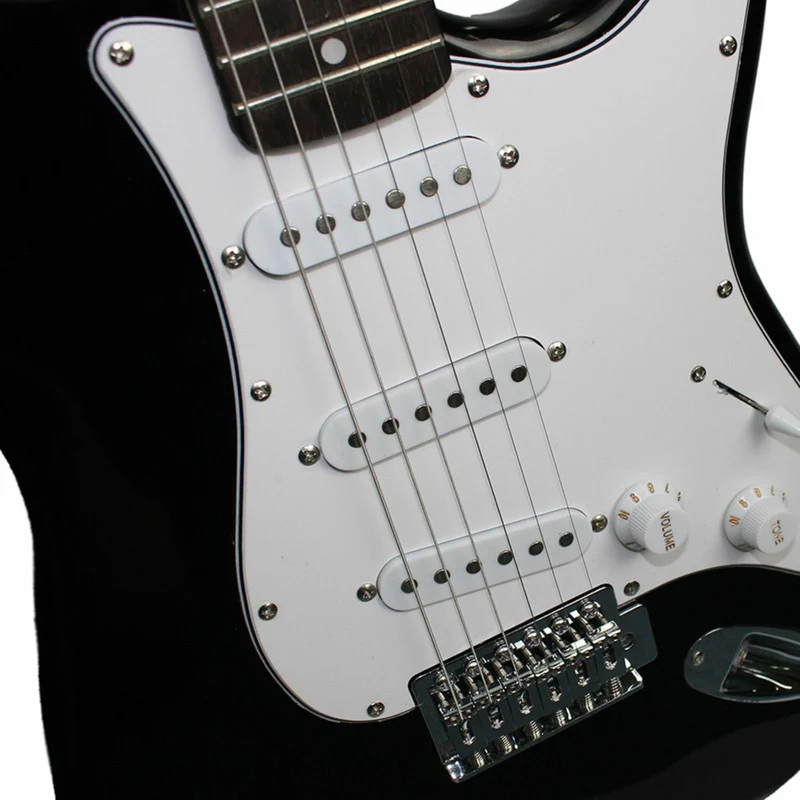 AXIOM Discovery Left Handed Electric Guitar for Beginners (Black)