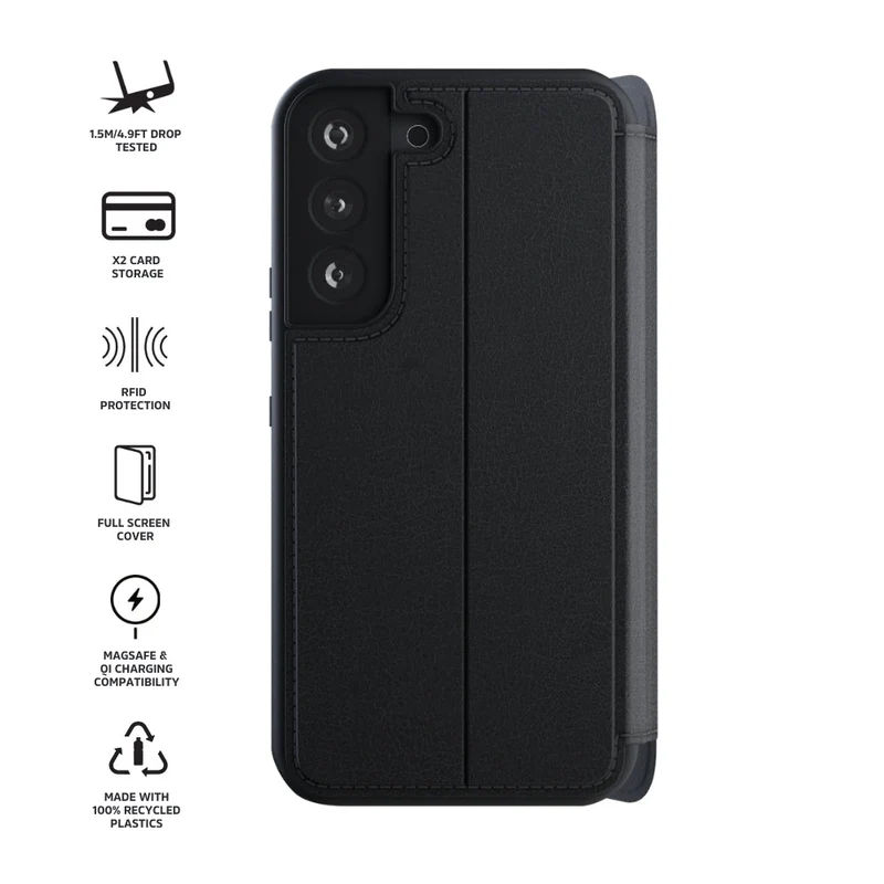 3sixT SlimFolio Case in Black - Samsung GS24, GS24+, GS24 Ultra