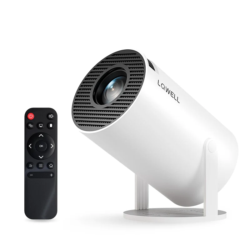 LQWELL® HY300 Mini Beamer, Native 720P, 4K 1080P Unterstützung, mit Android 11, WiFi 6, Bluetooth 5.0, unterstützt Airplay & Miracast, tragbarer Heim- und Outdoor-Projektor, für Android/iPhone/PC/Mac
