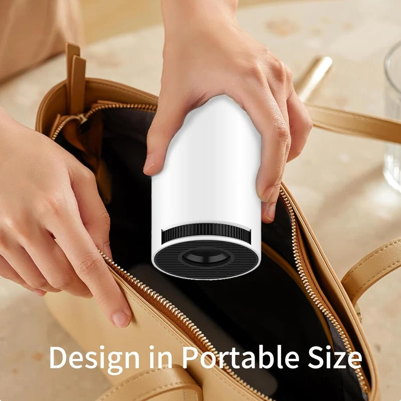 LQWELL® HY300 PRO Mini Beamer, 4K 1080P Unterstützung, mit Android 11, WiFi 6, Bluetooth 5.0, unterstützt Airplay & Miracast, tragbarer Heim- und Outdoor-Beamer, für Android/iPhone/PC/Mac, Schwarz