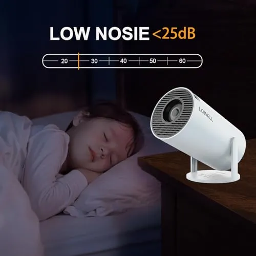 LQWELL® Beamer, Mini Projektor, unterstützt WiFi 5G & BT5.0, Automatische Trapezkorrektur, 220-Grad-Winkel, 130-Zoll-Display für Phone/PC/Lap/Xbox/Stick, 4K Heimkino Beamer, Blau (Kein Android OS)