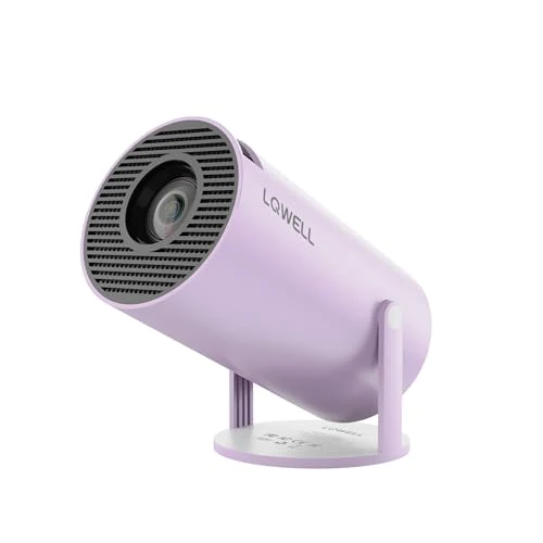 LQWELL® Beamer, Mini Projektor, unterstützt WiFi 5G & BT5.0, Automatische Trapezkorrektur, 220-Grad-Winkel, 130-Zoll-Display für Phone/PC/Lap/Xbox/Stick, 4K Heimkino Beamer, Lila (Kein Android OS)