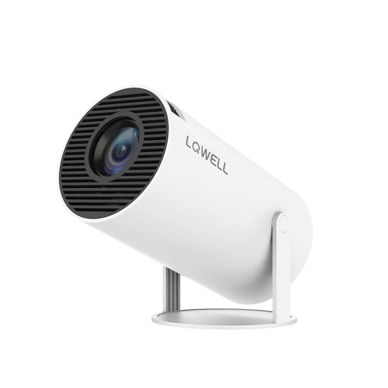 LQWELL® Beamer, Mini Projektor, unterstützt WiFi 5G & BT5.0, Automatische Trapezkorrektur, 220-Grad-Winkel, 130-Zoll-Display für Phone/PC/Lap/Xbox/Stick, 4K Heimkino Beamer, Weiß (Kein Android OS)