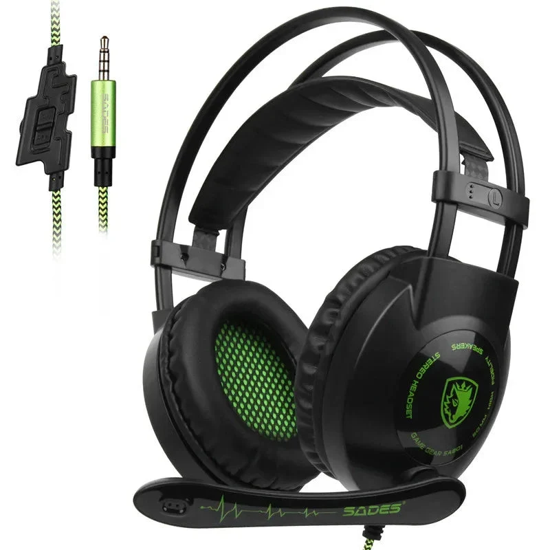 Gaming Headset With Adjustable Headband & Comfortable Earmuffs