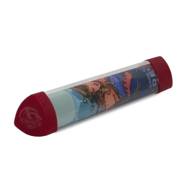 BCW Playmat Tube with Dice Cap (Red)