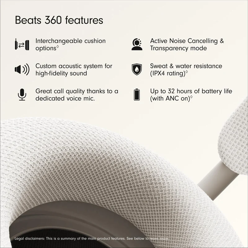 Beats 360 Over-Ear Headphones (Cloud with Cloud Performance Knit Cushions)
