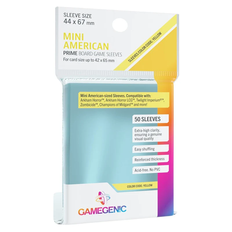 Gamegenic Prime Board Game Sleeves Mini American Sized 44mm x 67mm 50pc